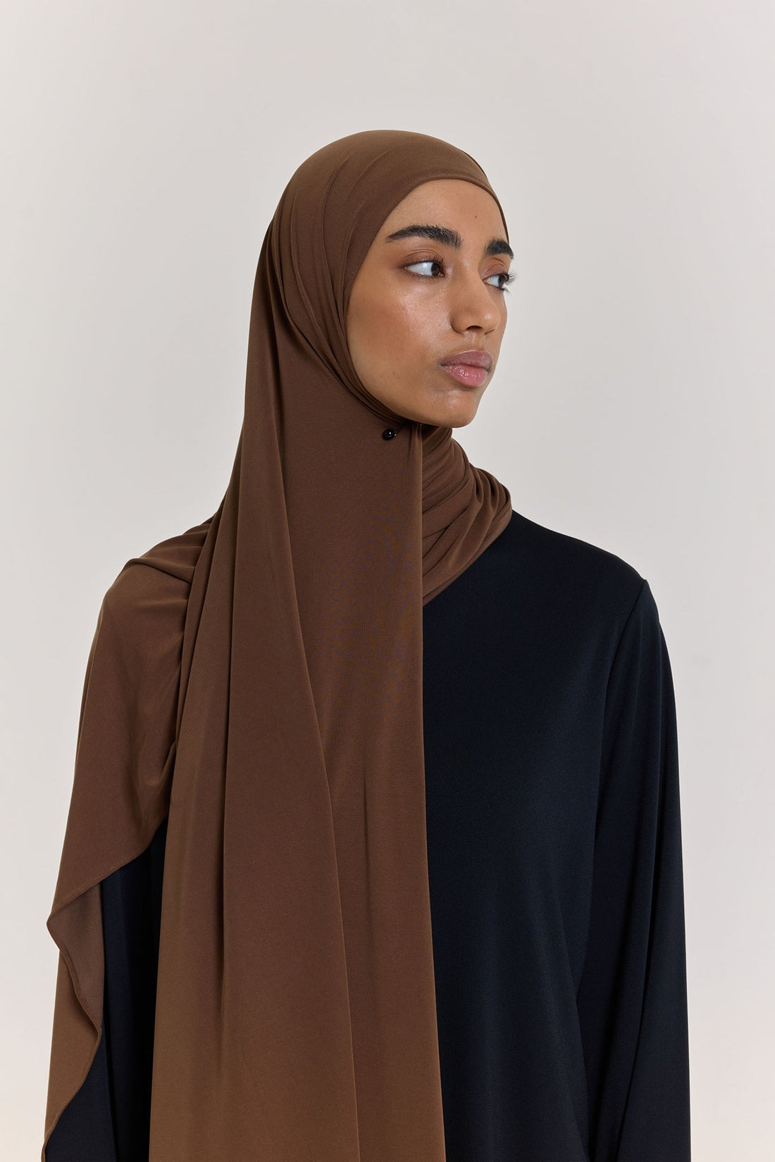 Atmungsaktives Jersey-Tuch | Dunkelbraun