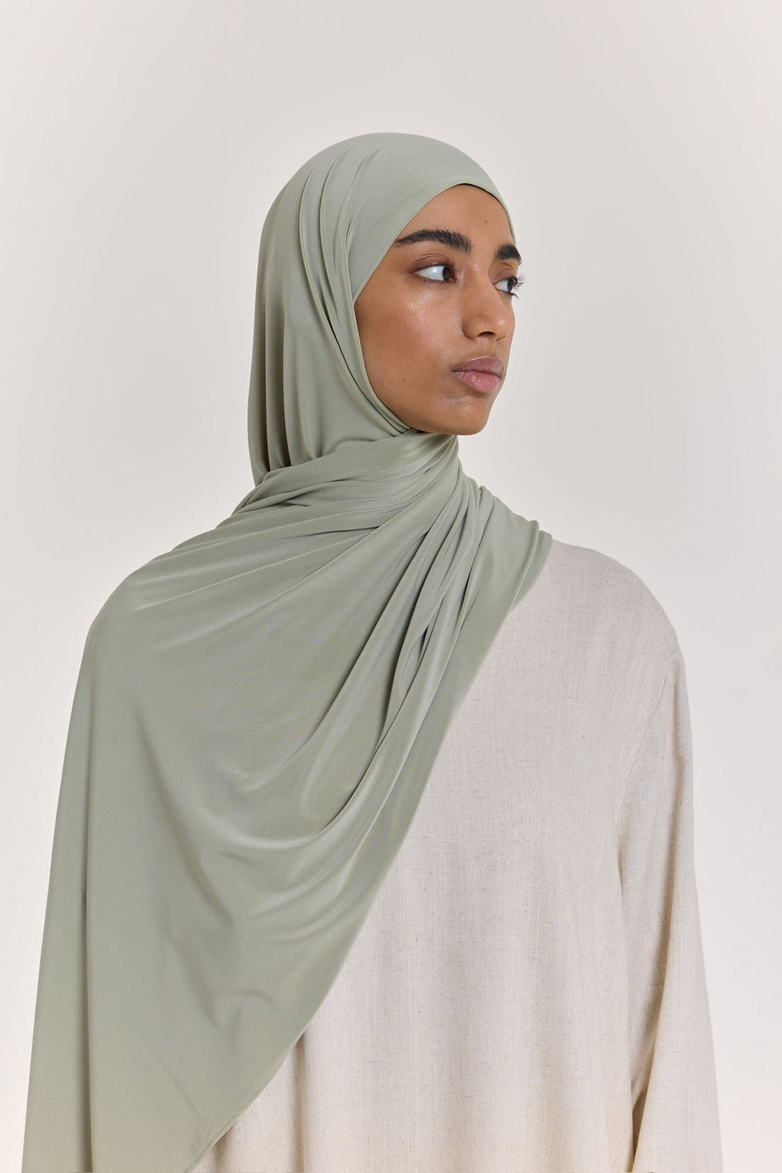 Atmungsaktiver Jersey-Schal | Salbei