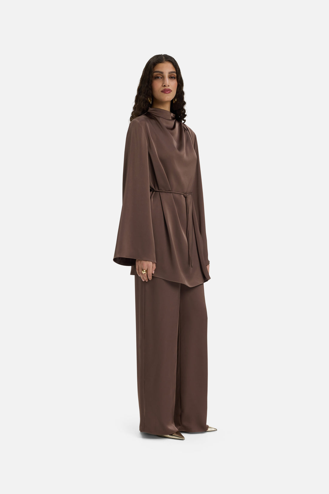 Fluid Palazzo Hose | Ash Brown