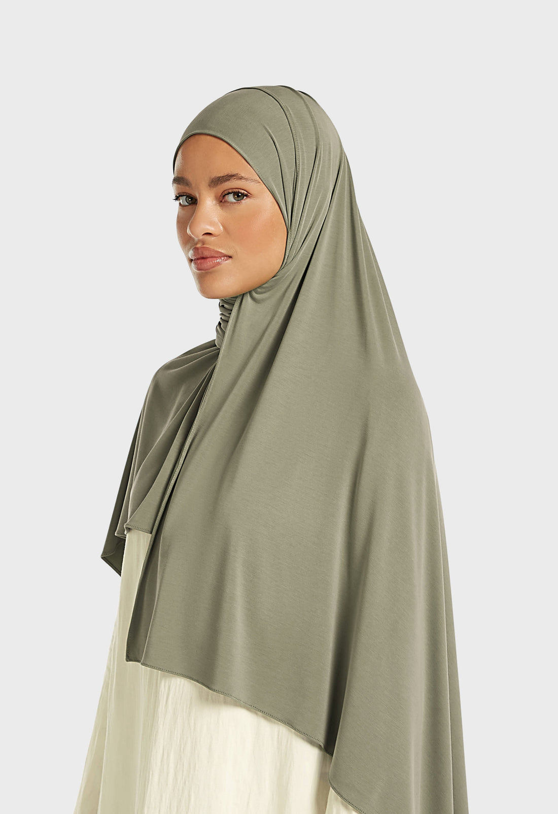 Atmungsaktiver Jersey-Schal | Moosgrau