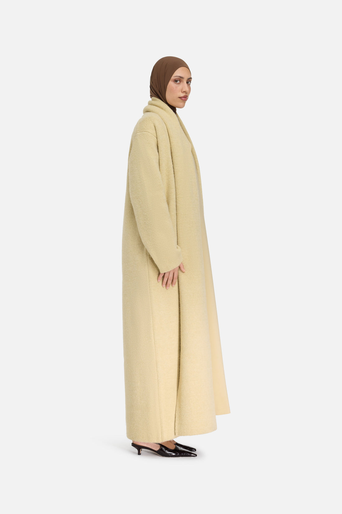 Abaya aus gebürstetem Trikot | Wüstenlehm