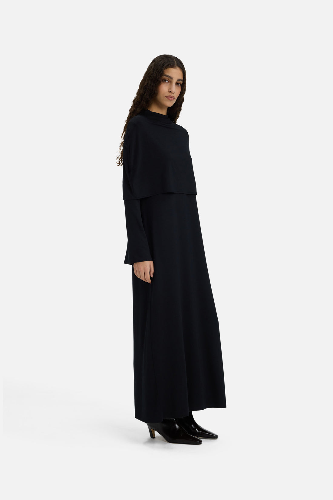 Capelet-Kleid | Schwarz