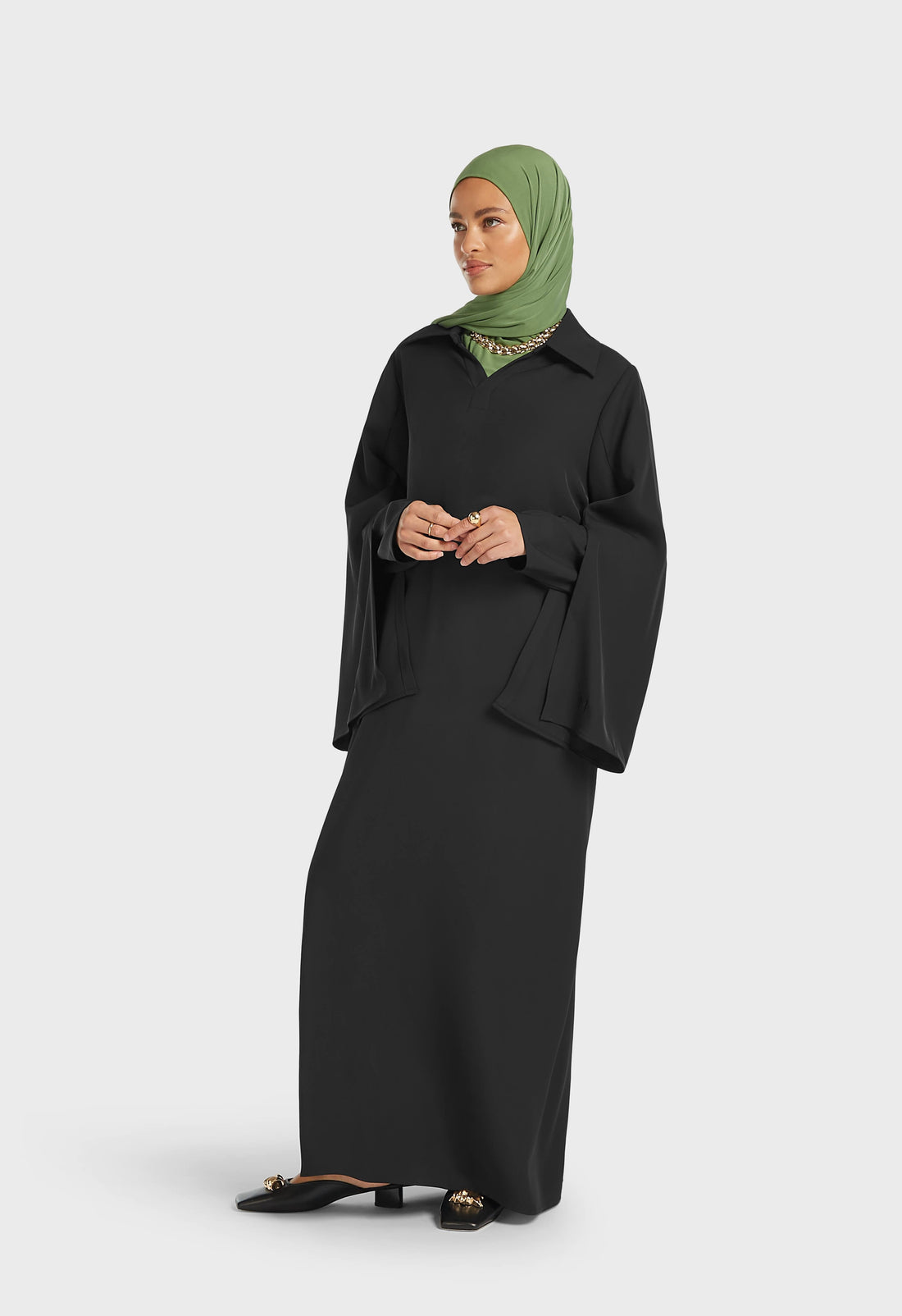 Doppelärmelkleid | Schwarz