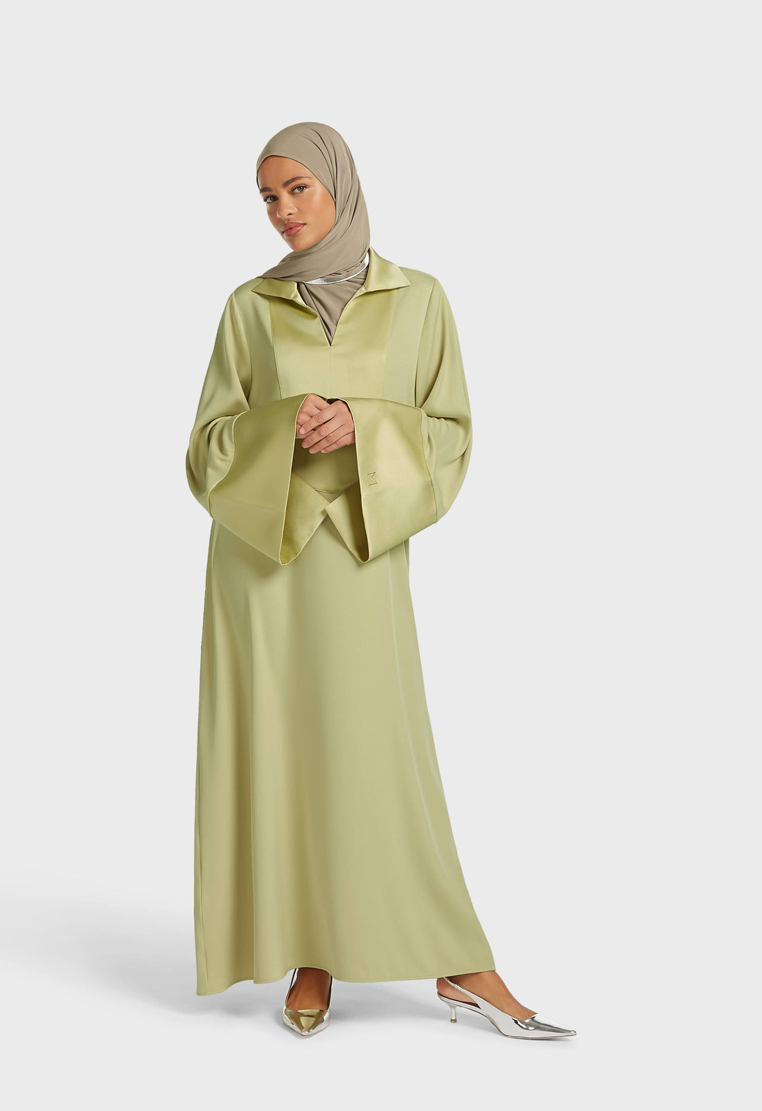 Kurzes Kaftankleid | Soft Khaki