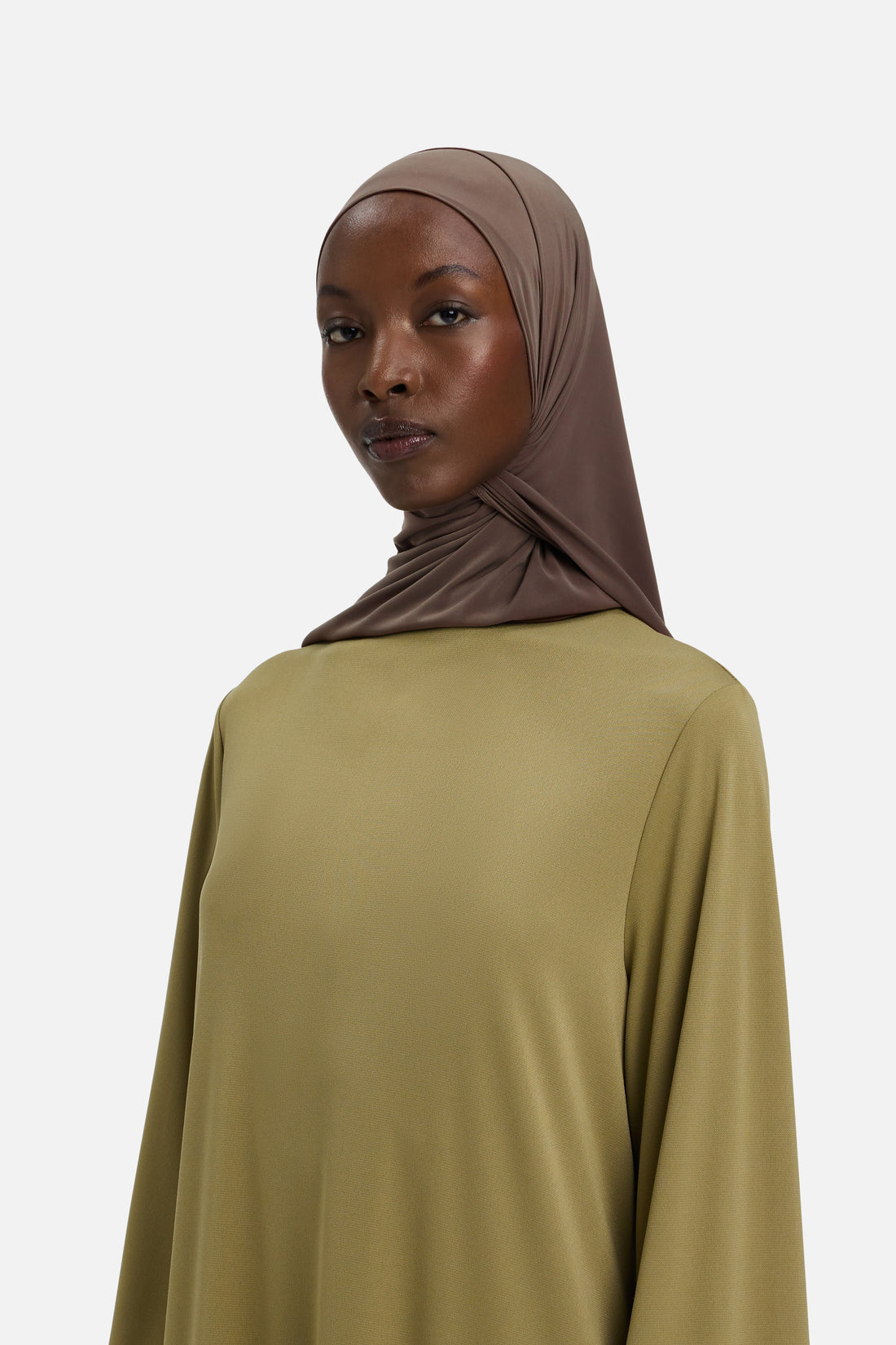 Schal aus flüssigem Jersey | Ash Brown