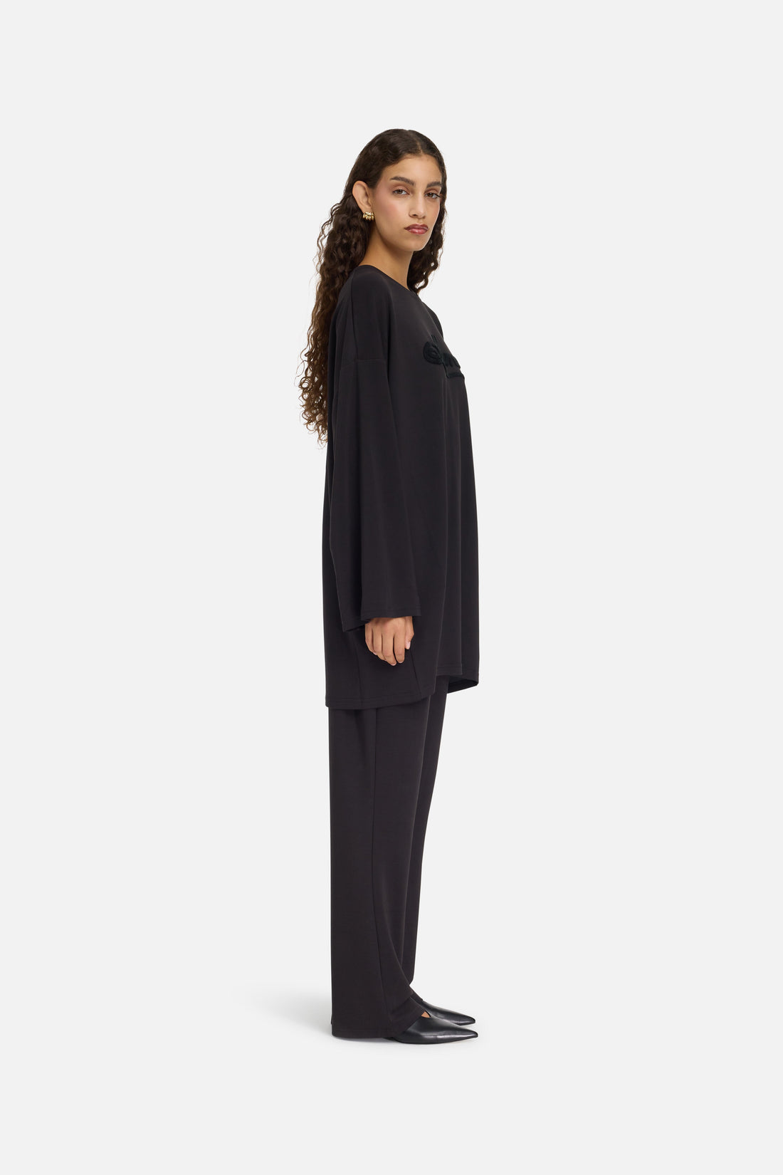 Modal Jersey Top | Schwarz