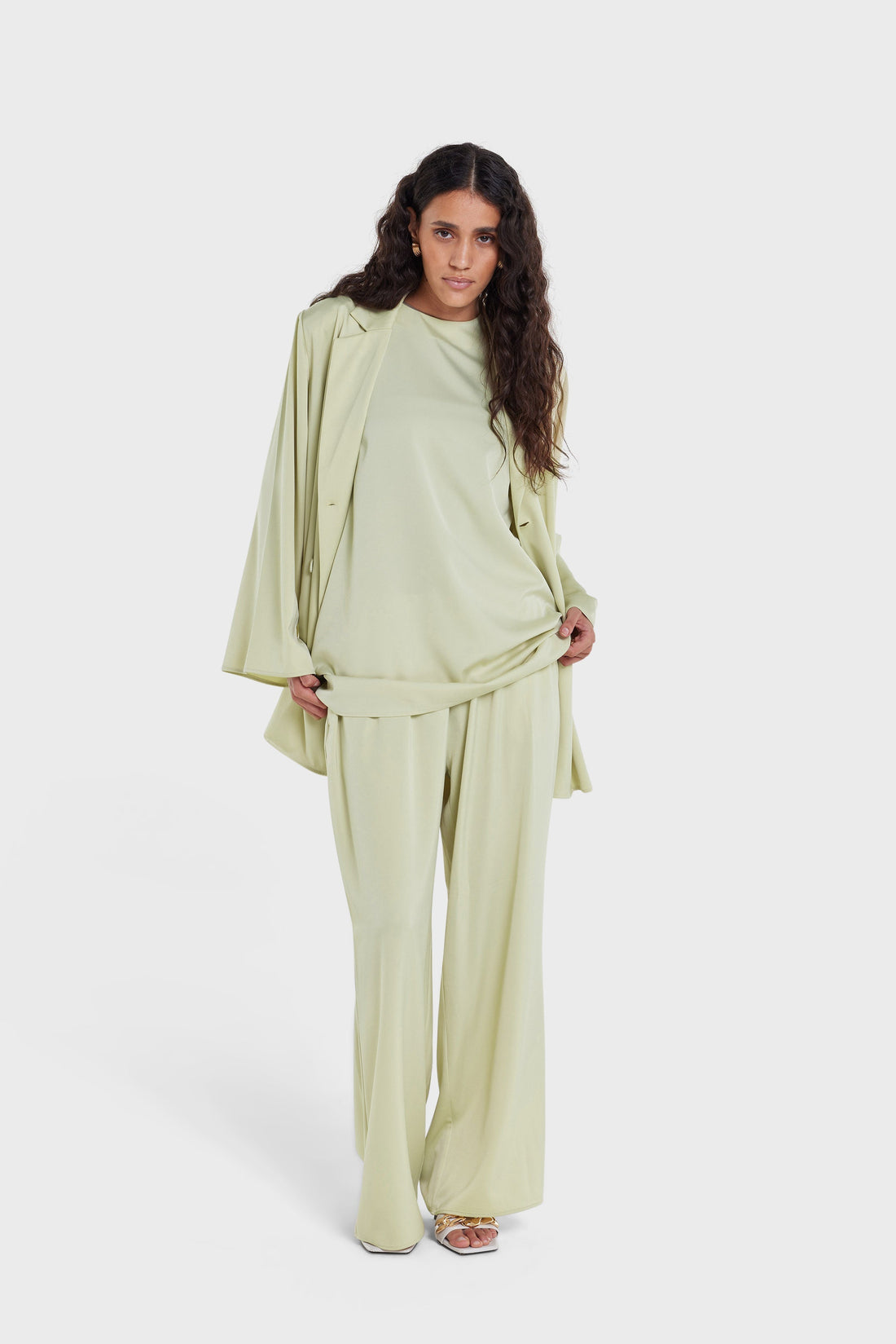 Satinhose | Soft Khaki