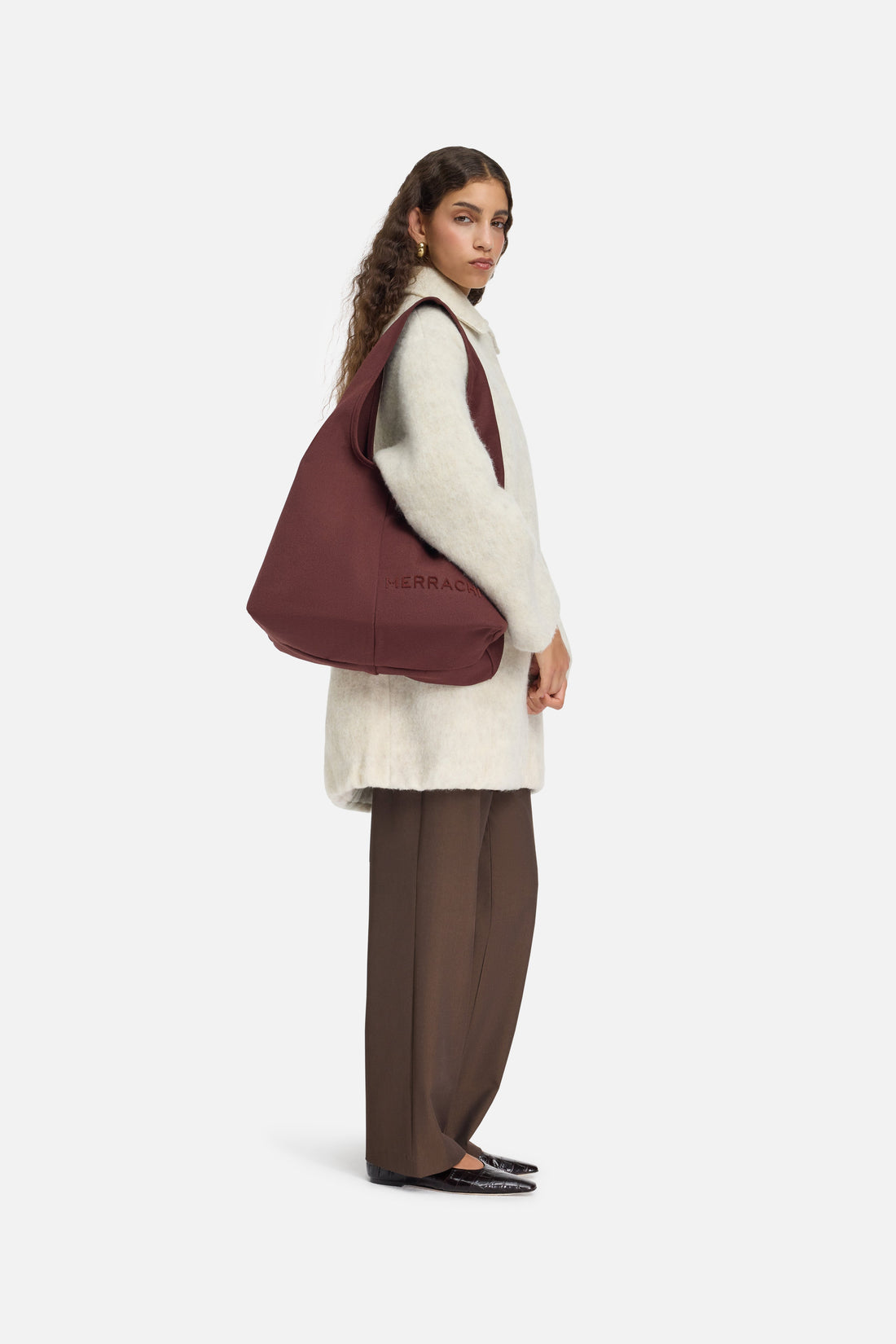 Ovale Henkeltasche | Dark Cherry