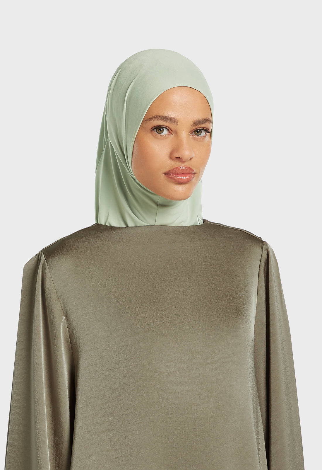 Premium Jersey Hijab | Aqua Grey