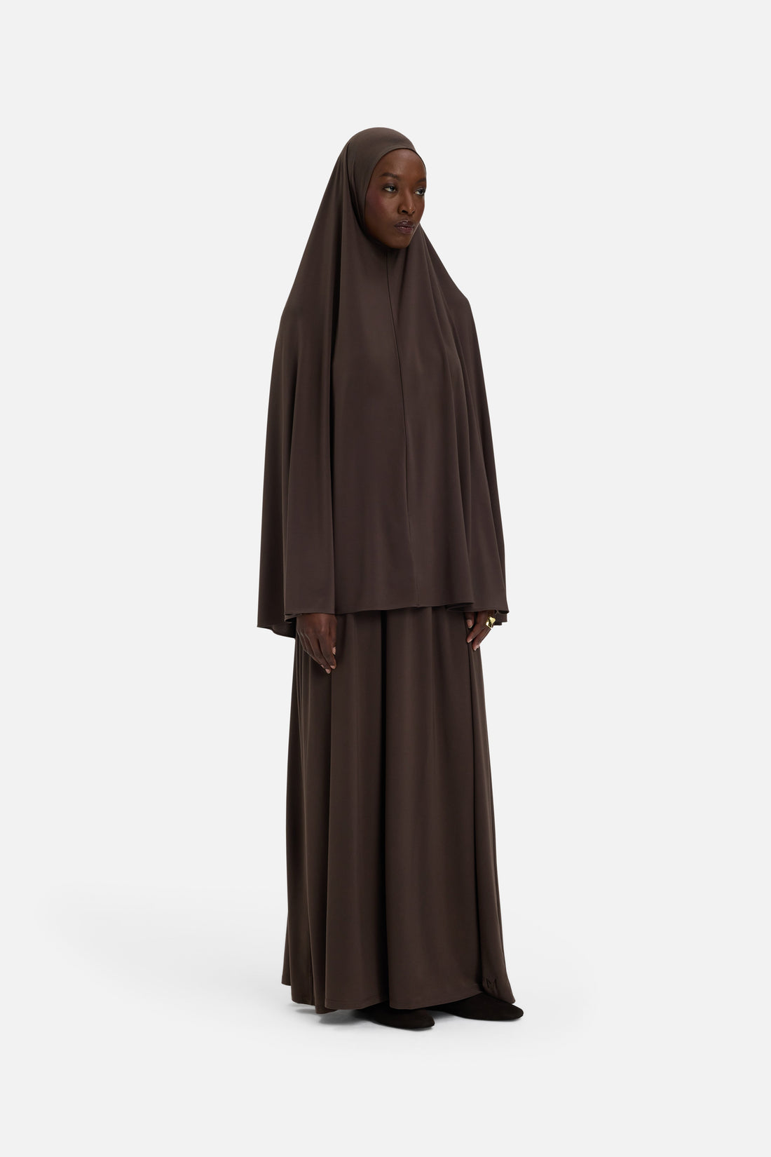 Premium Jersey Khimar | Dark Brown