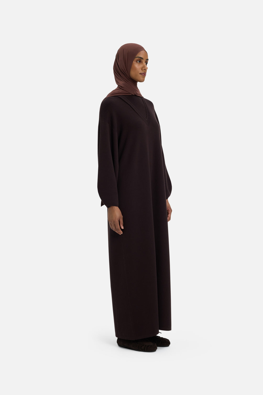 Legeres Strickkleid | Dunkelbraun