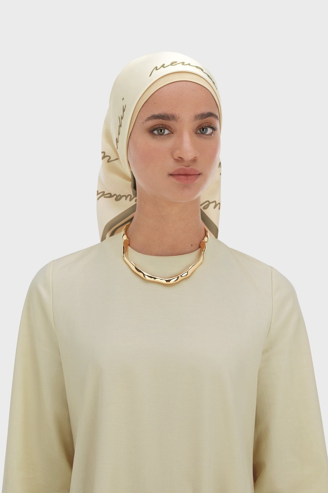 Monogramm-Halstuch | Taupe