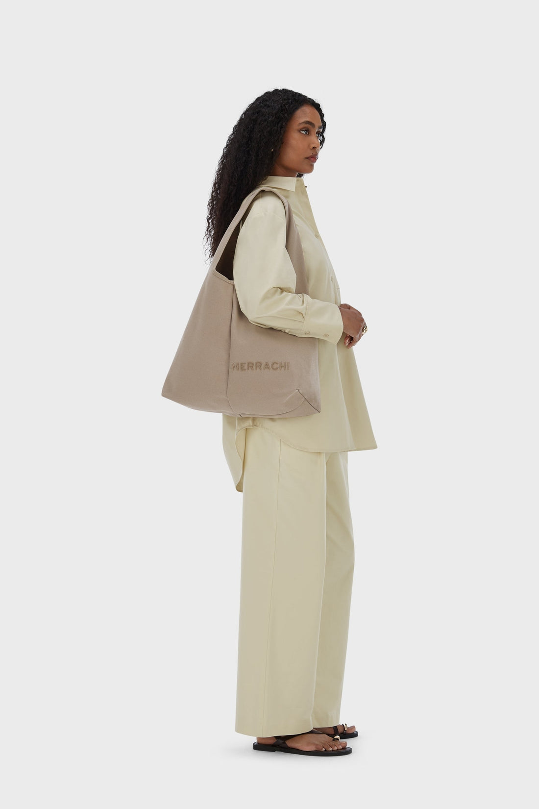 Ovale Henkeltasche | Taupe