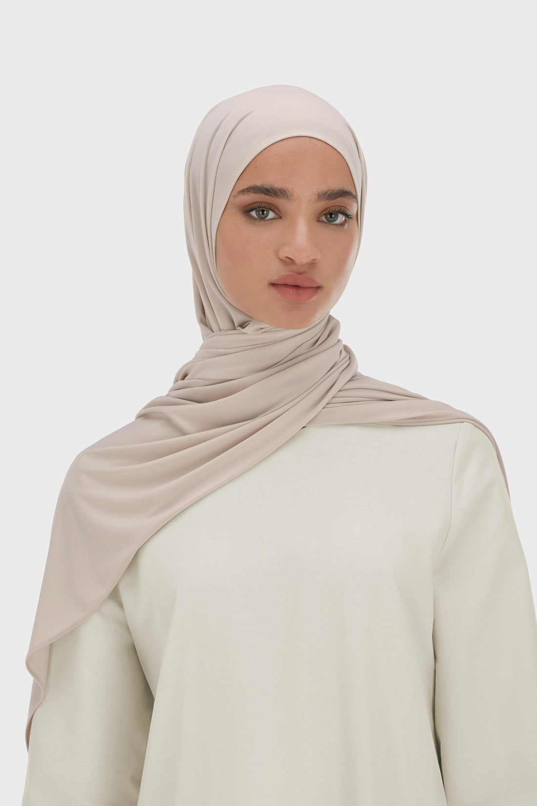 Premium Jersey Schal | Grau Beige