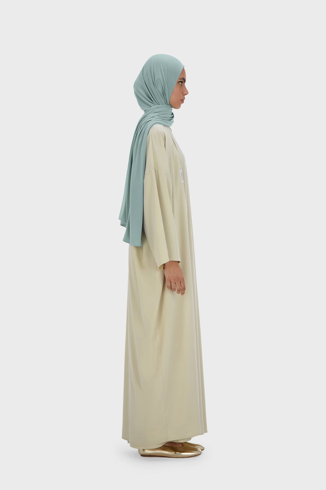 Ärmelloses Kleid aus Webstoff, normale Passform | Light Moss