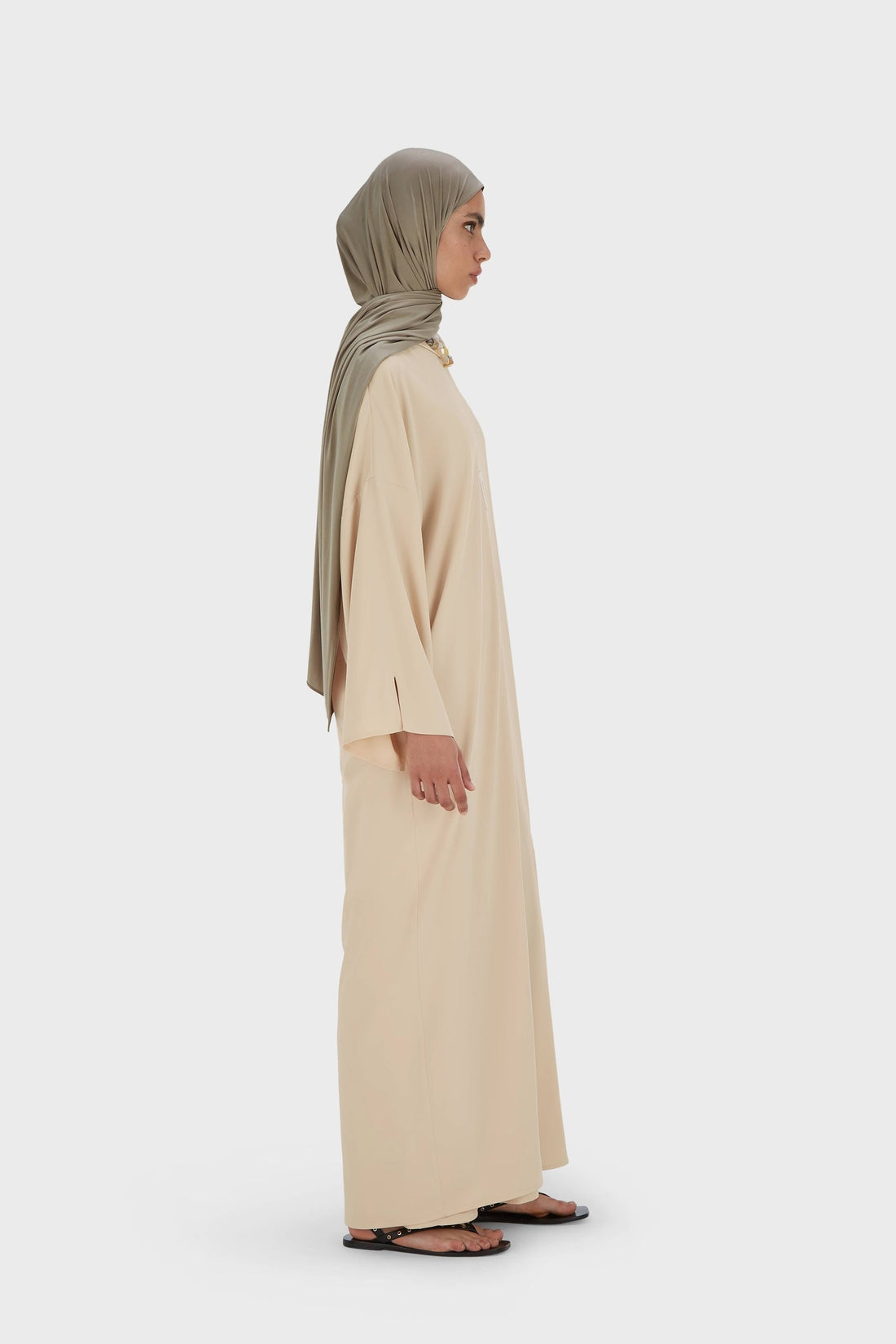 Ärmelloses gewebtes Kleid | Warm Butter