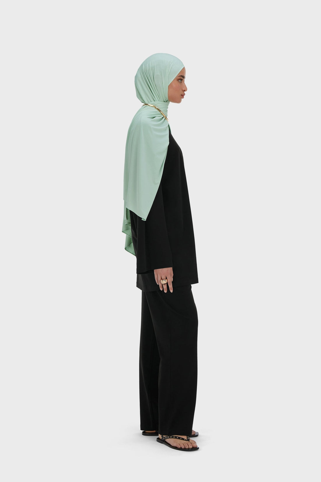 Sommer-Jersey-Top | Schwarz