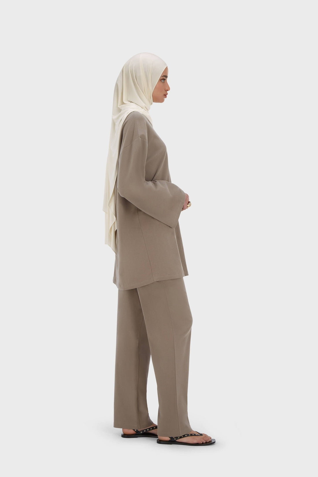 Sommer-Jersey-Oberteil | Taupe