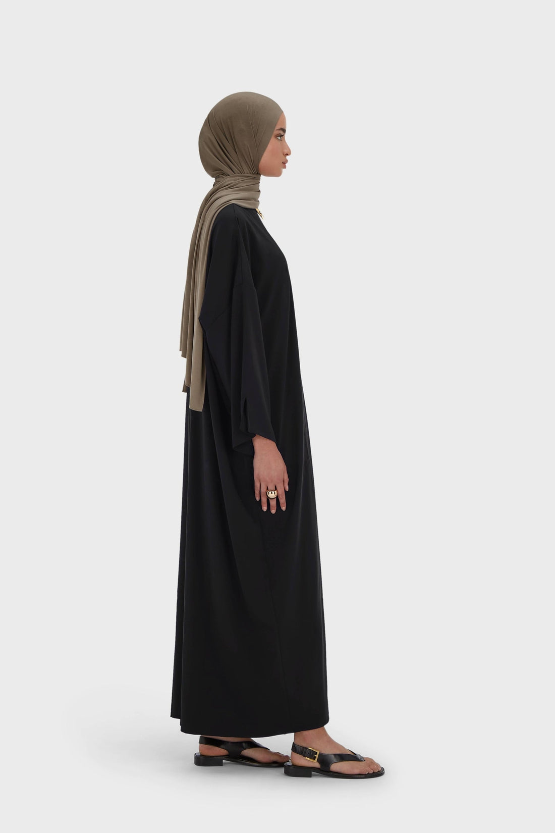 Gewebte Abaya Regulär | Schwarz