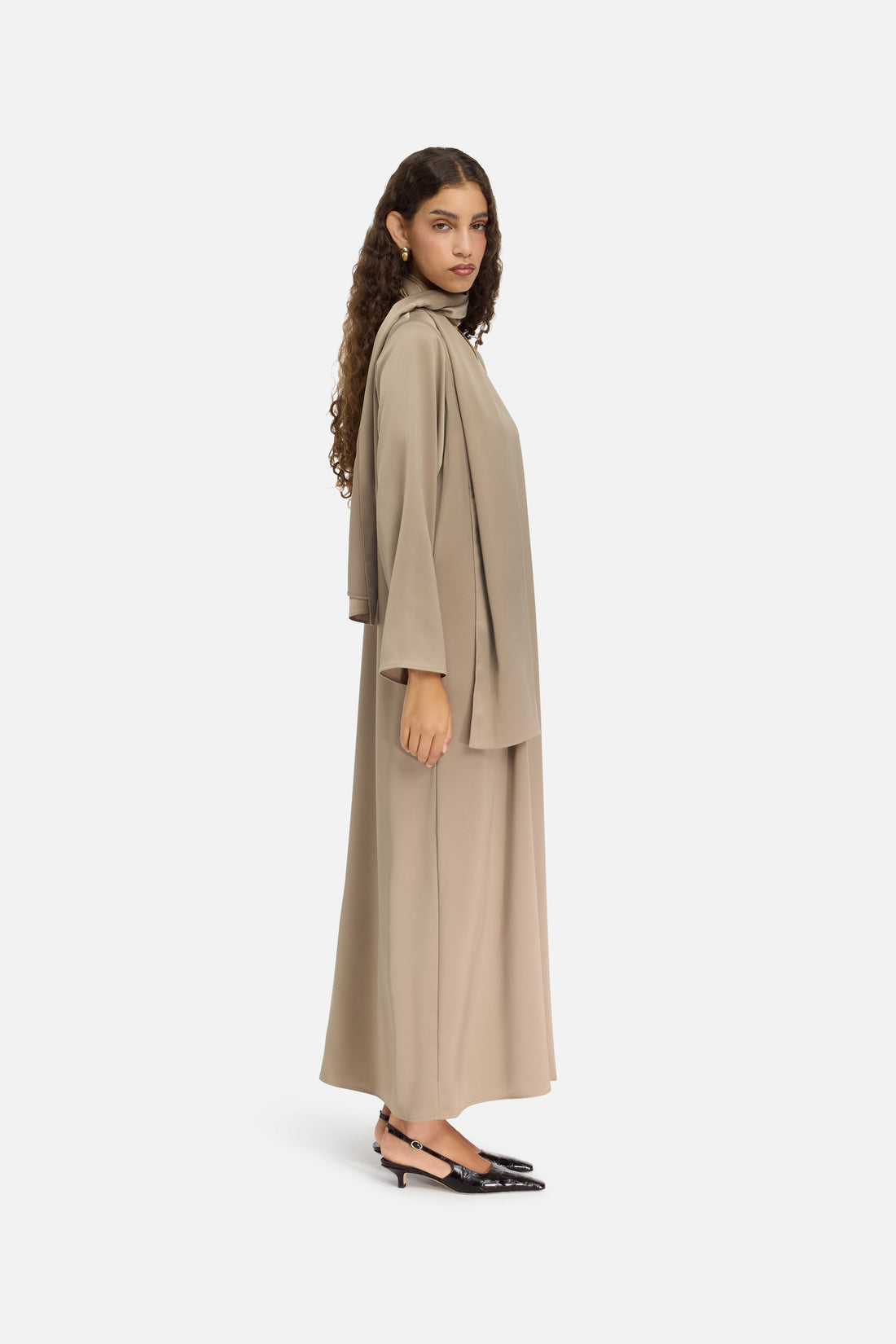 Schal Kleid | Khaki