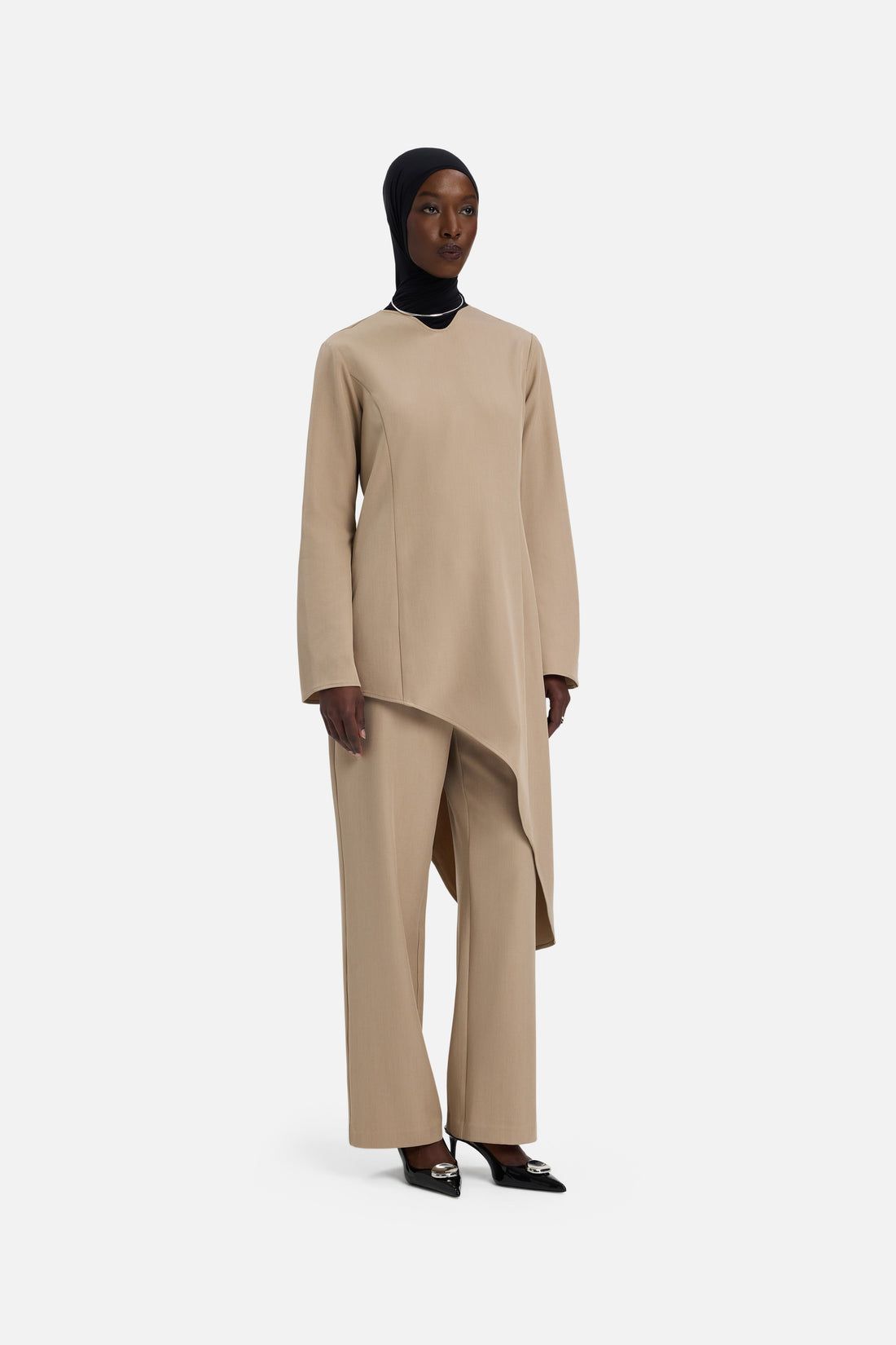 Doux Curved Tailored Oberteil | Mokka