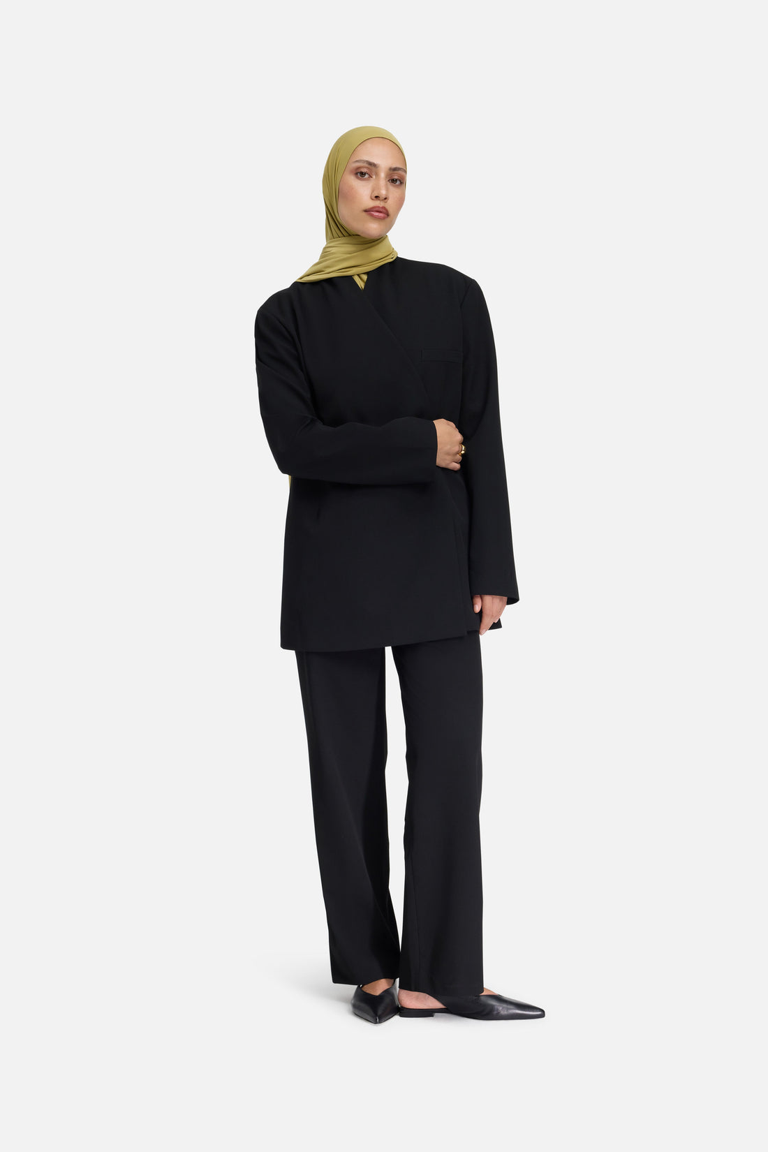 Taillierter Oversize-Blazer | Schwarz